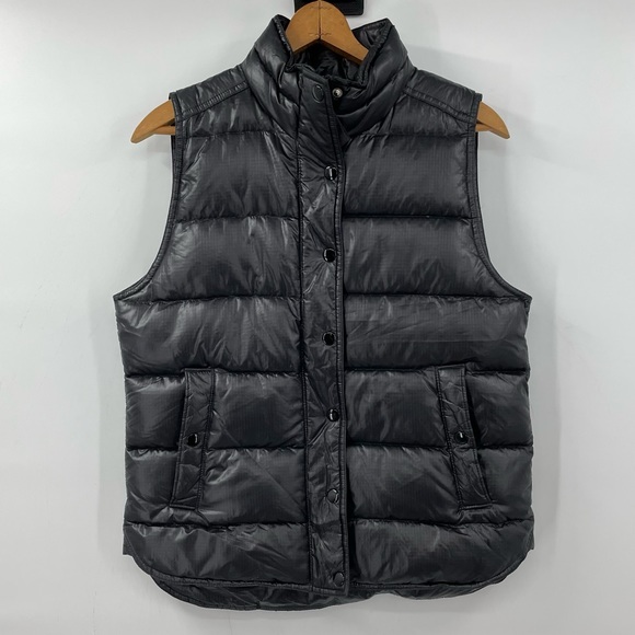 J. Crew Black Shiny Down Puffer Vest S